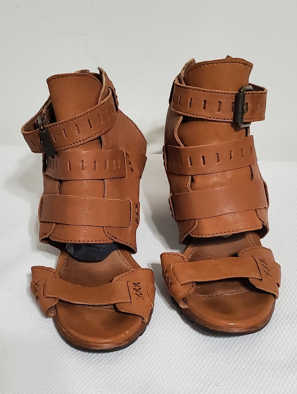 Sorel Nadia Buckle Heeled Leather Sandal Kettle Size 9 - Picture 2 of 9
